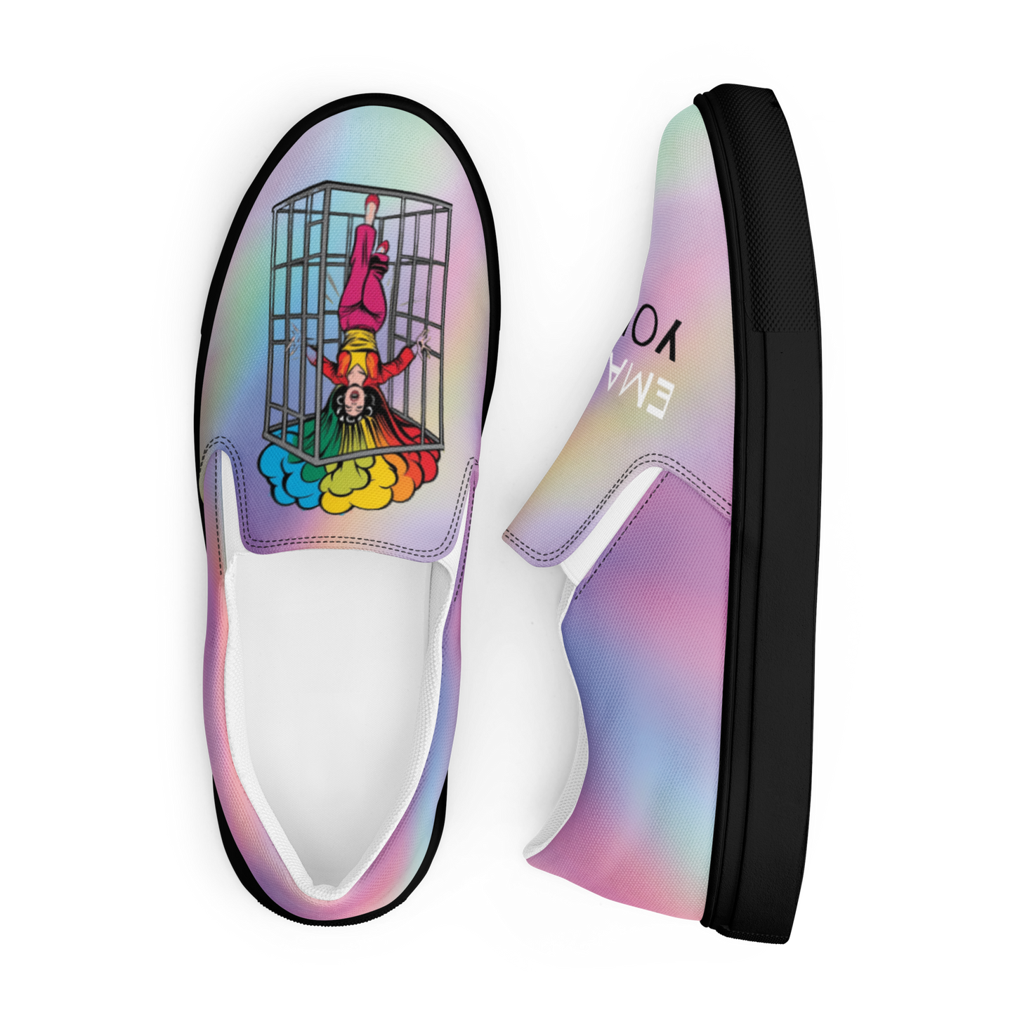 Emancipate Yourself slip-on canvas shoes