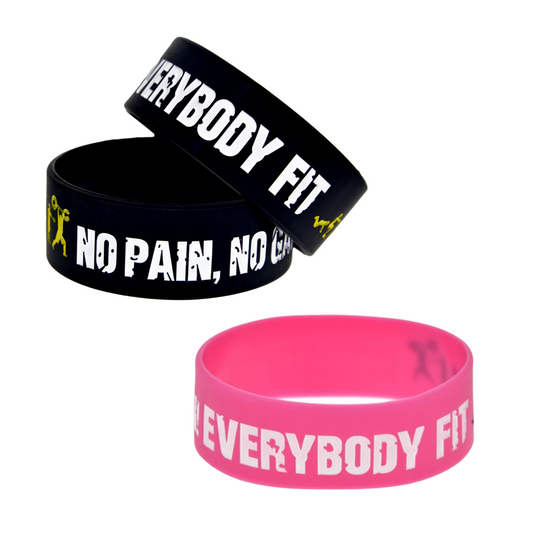 Everybody Fit No Pain No Gain Silicone Bracelet 1 Inch Sports Wrist Band