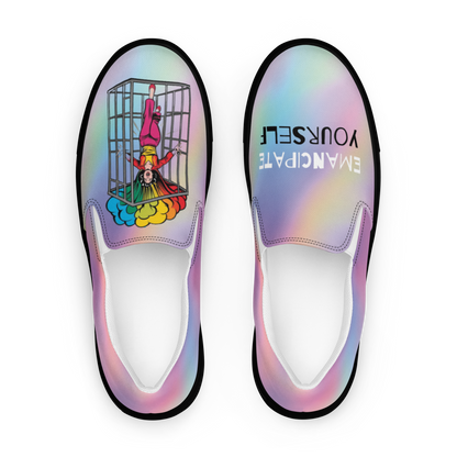 Emancipate Yourself slip-on canvas shoes