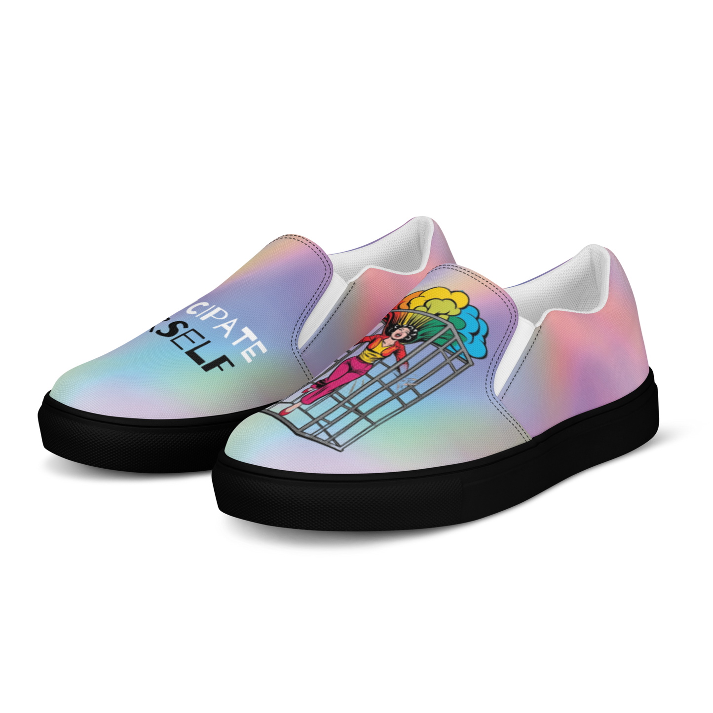 Emancipate Yourself slip-on canvas shoes