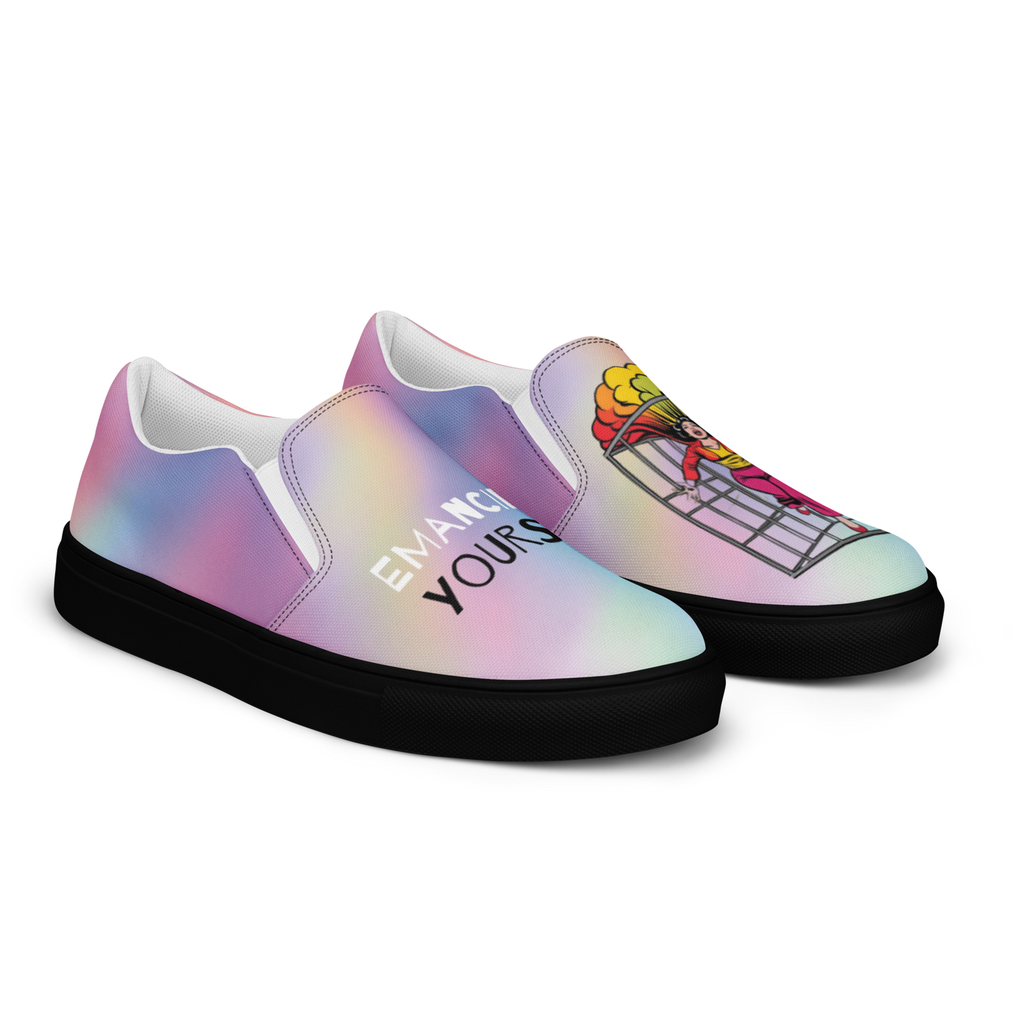Emancipate Yourself slip-on canvas shoes